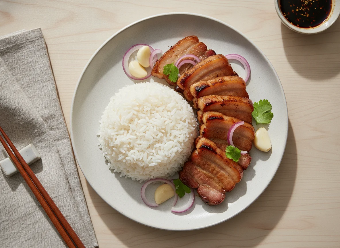 Grilled Pork with White Rice photo