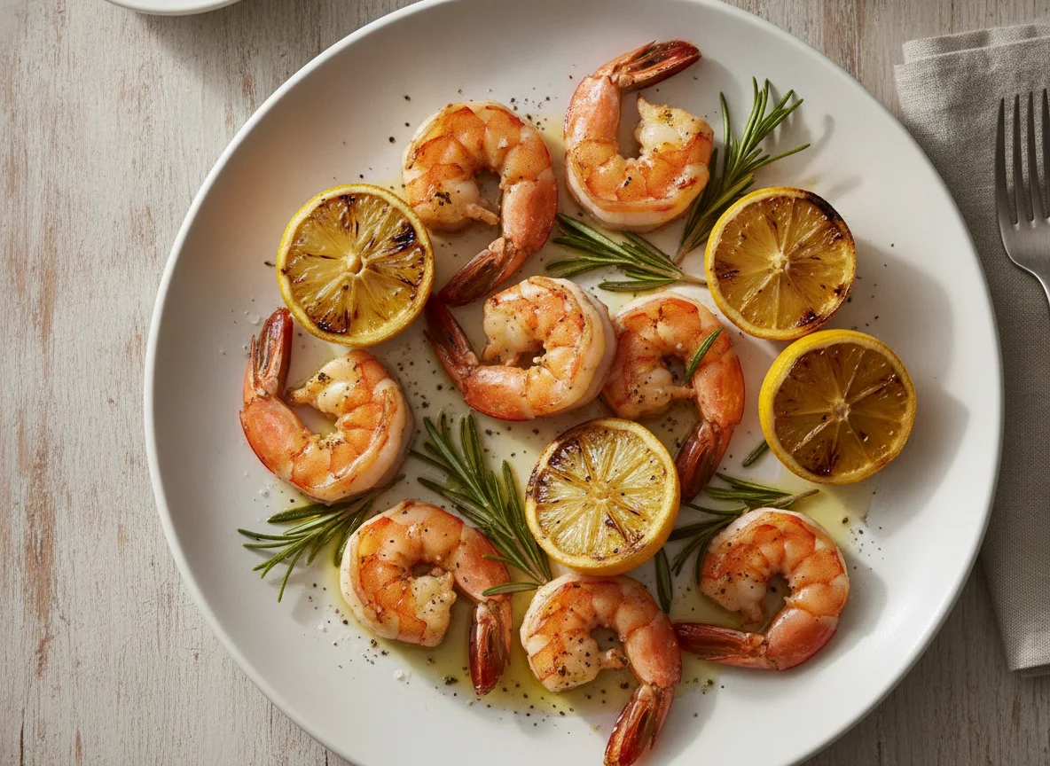 Grilled Prawns with Lemon and Rosemary photo