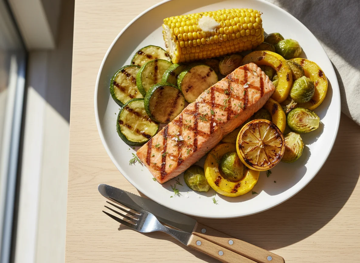 Grilled Salmon with Vegetables photo