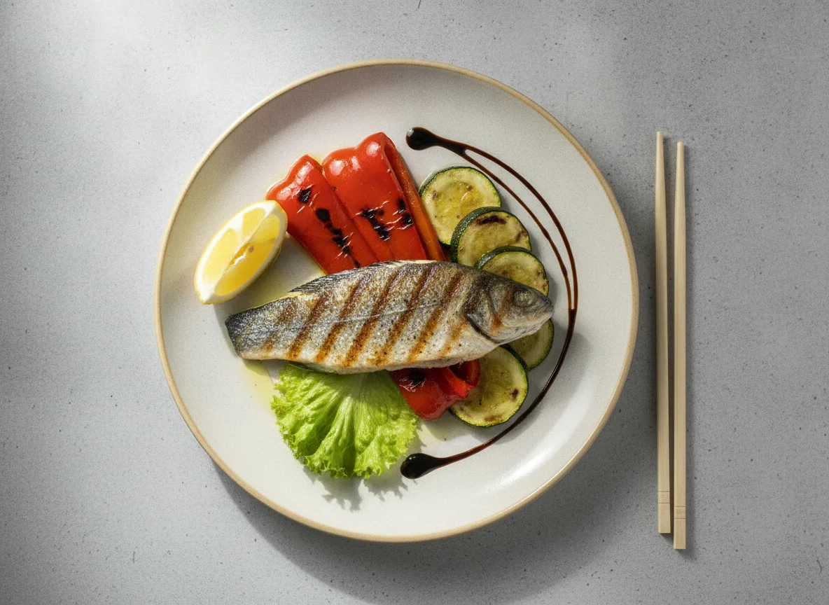 Grilled Sea Bass with Vegetables photo