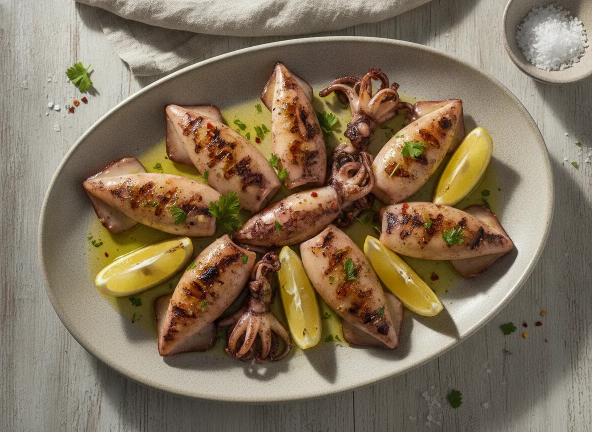 Grilled Squid with Lemon photo