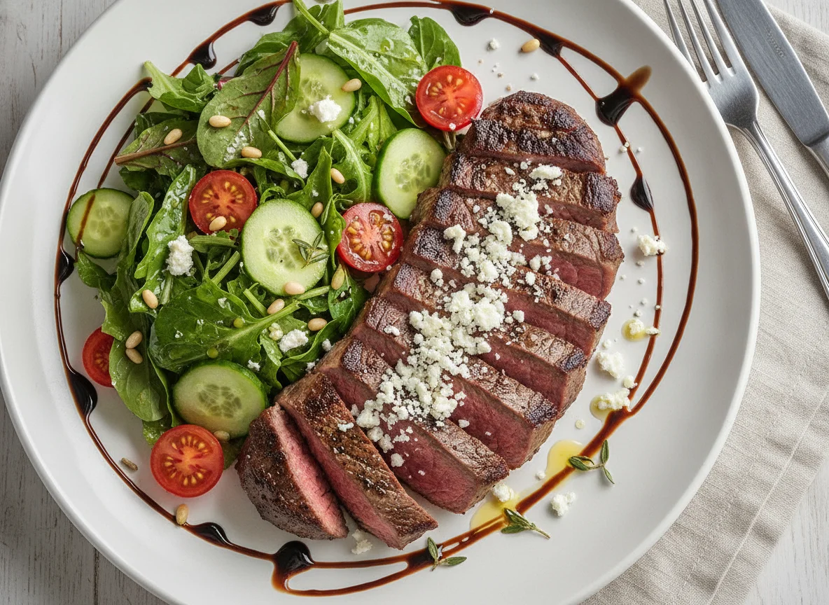 Grilled Steak with Feta Garden Salad photo