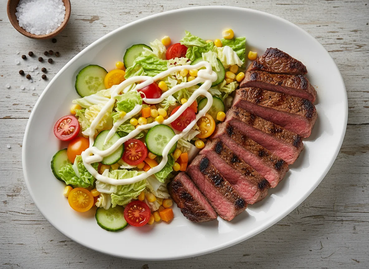 Grilled Steak with Mixed Salad photo