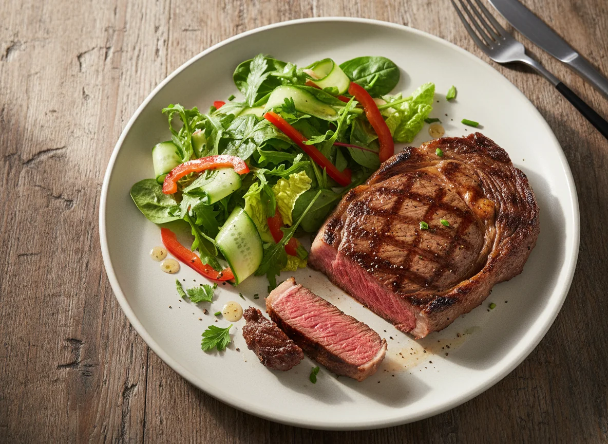 Grilled Steak with Side Salad photo