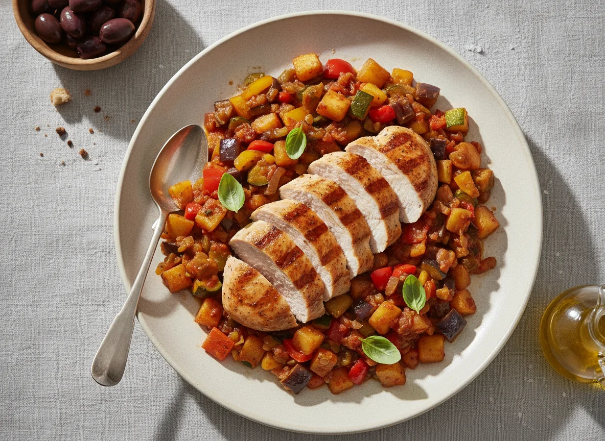 Grilled Turkey Breast with Vegetable Ratatouille photo