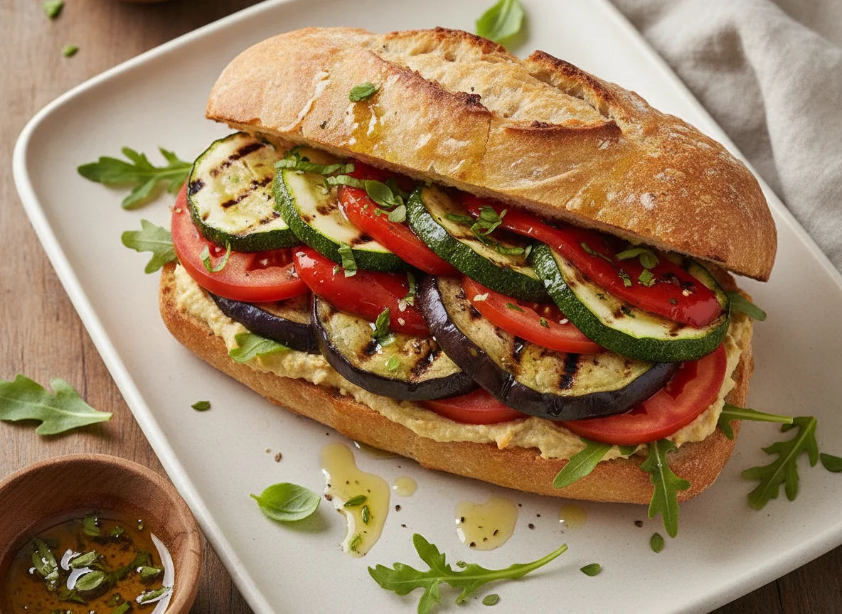 Grilled Vegetable Ciabatta Sandwich photo