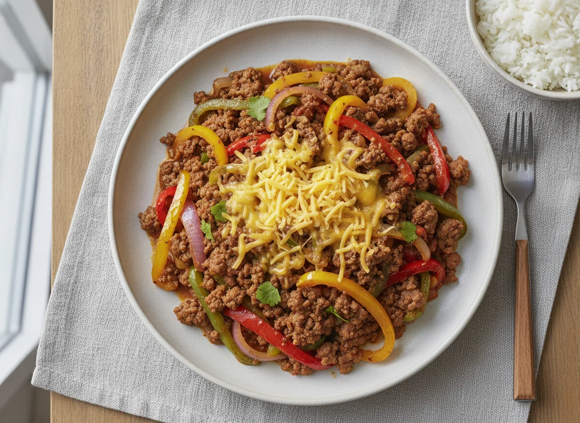 Ground Beef and Bell Pepper Stir-fry photo
