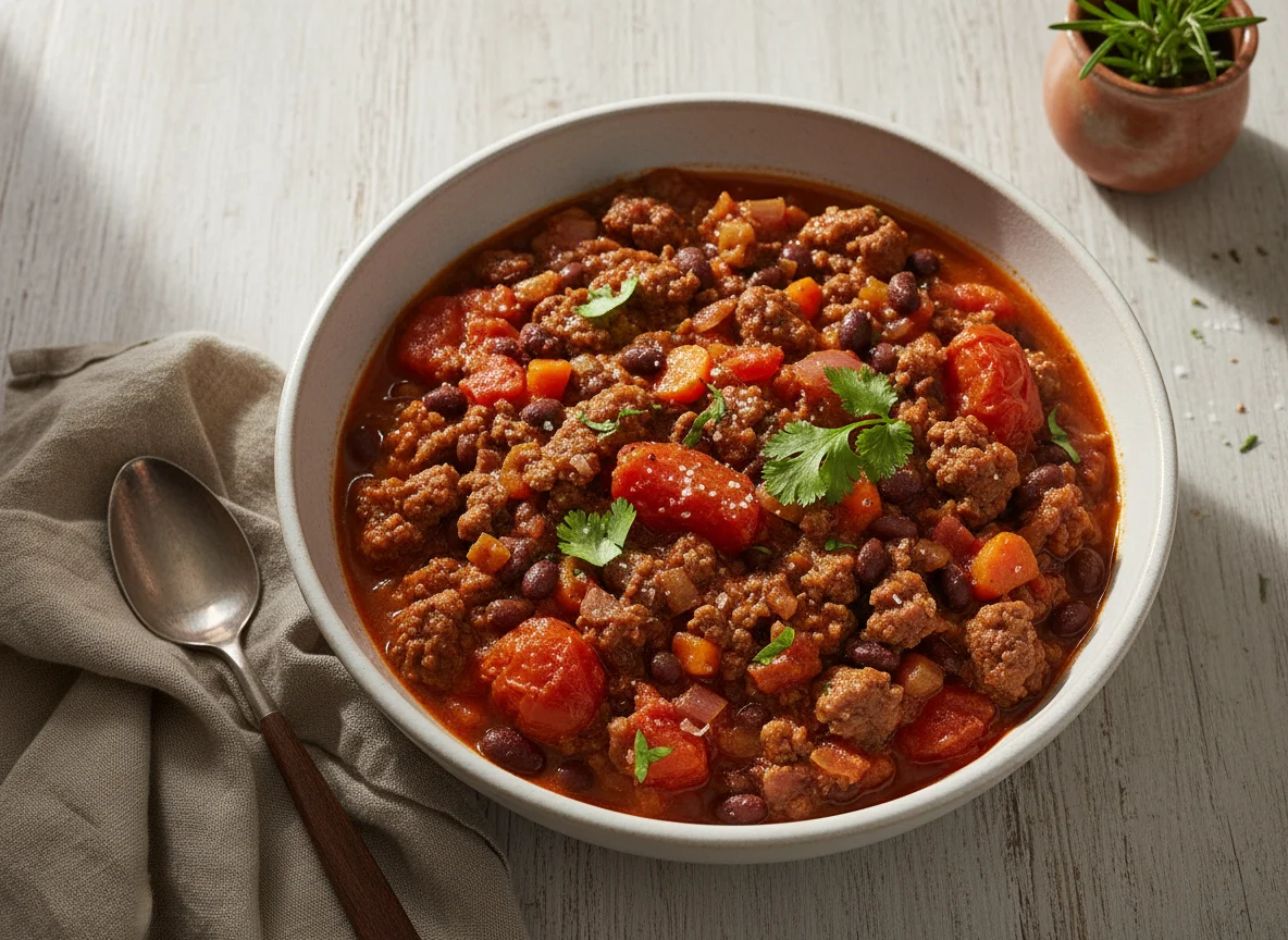 Ground Beef and Black Bean Stew photo