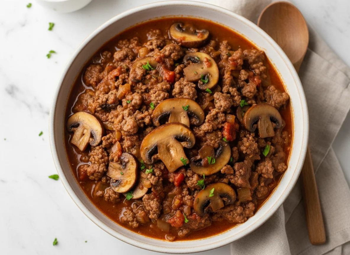Ground Beef and Mushroom Stew photo