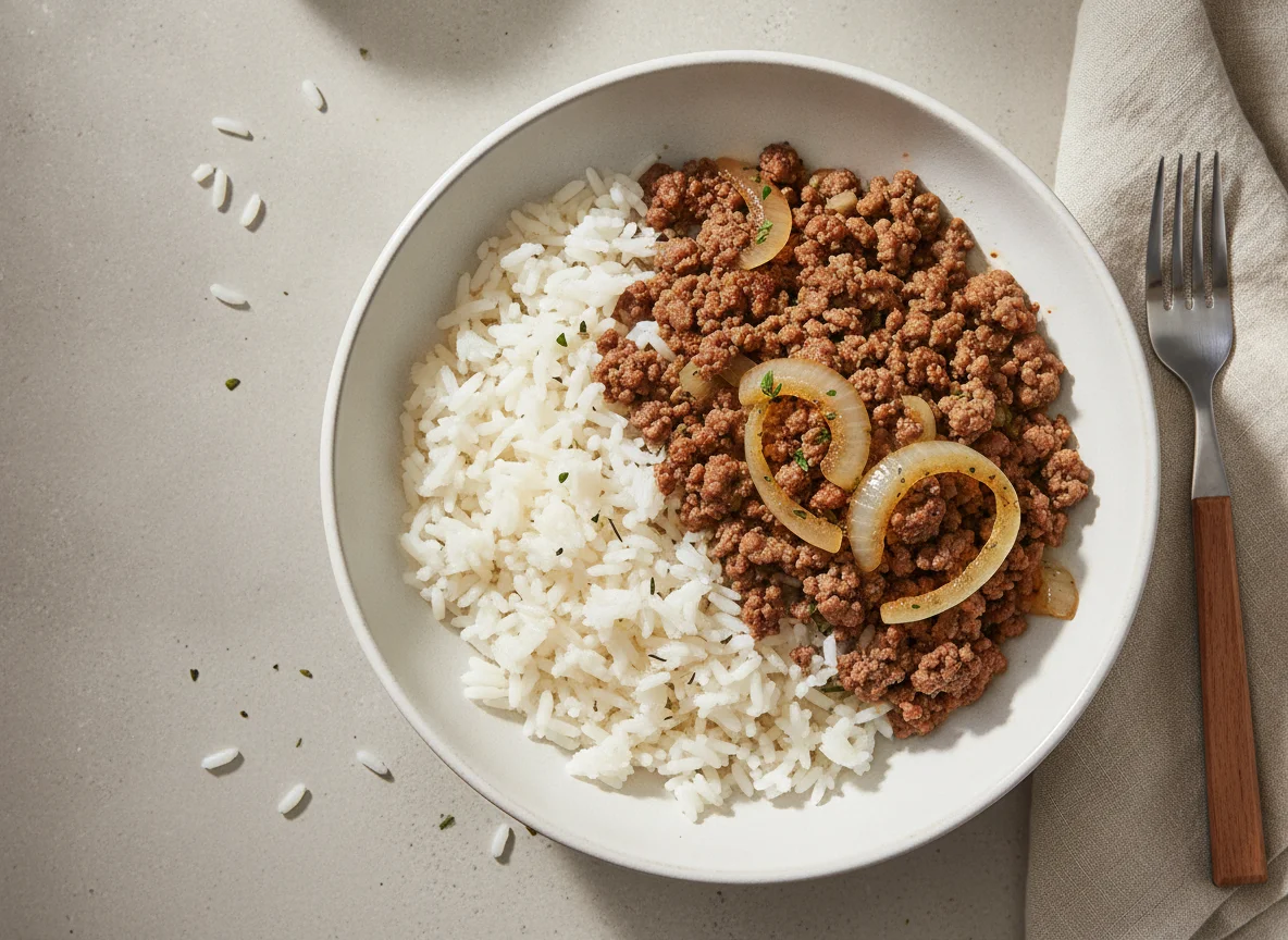 Ground Beef and Rice Bowl photo