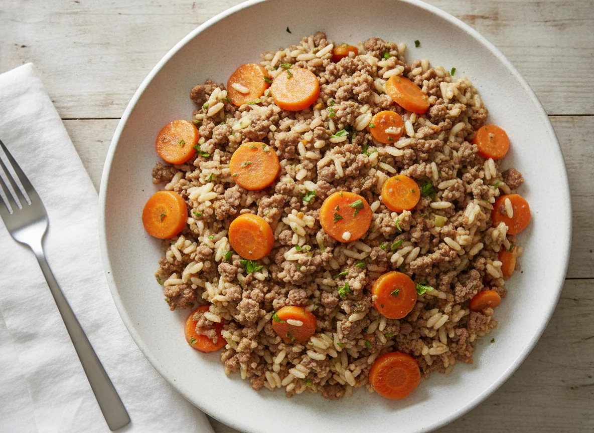 Ground Beef and Rice with Carrots photo