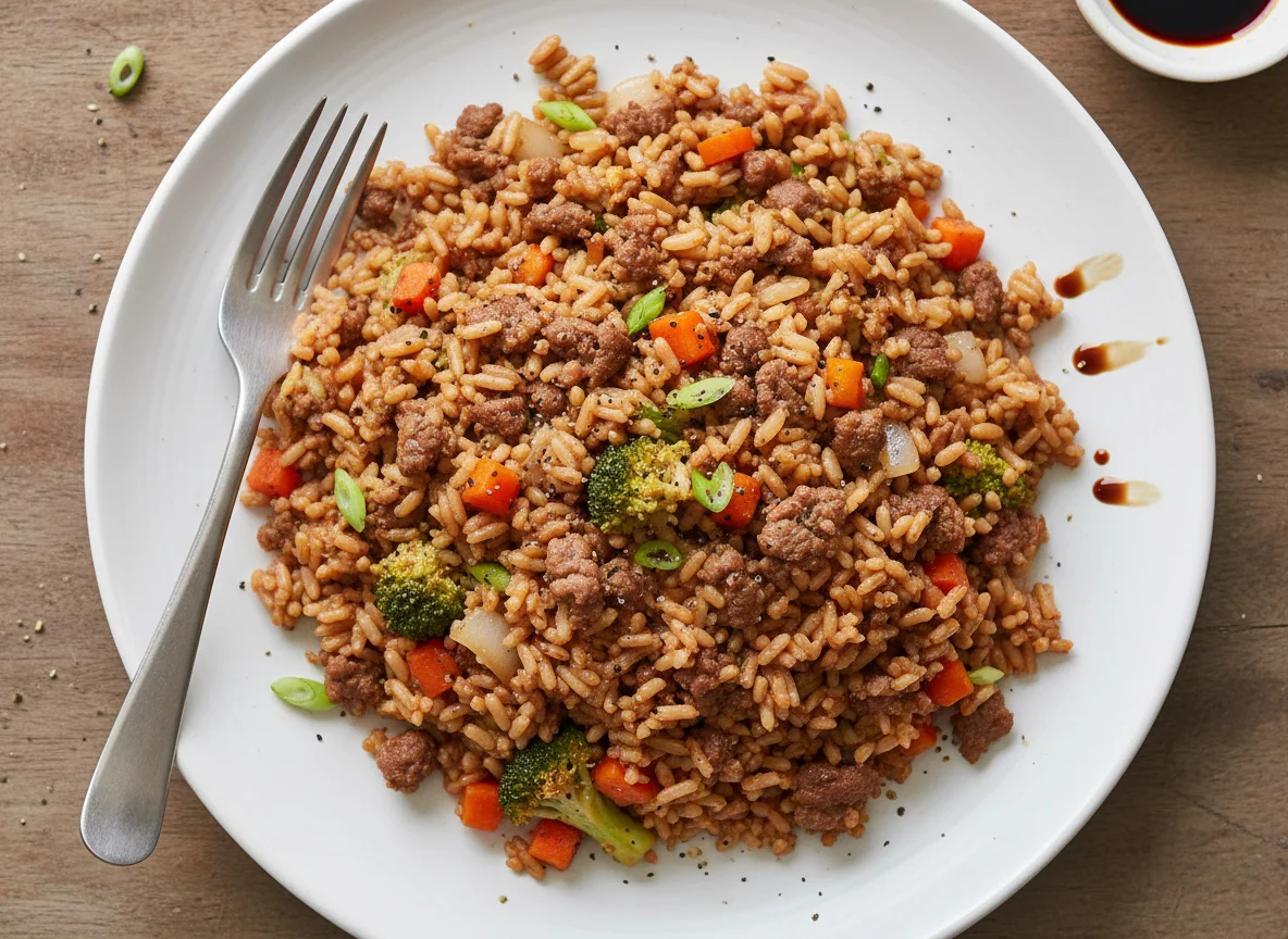 Ground Beef and Vegetable Fried Rice photo