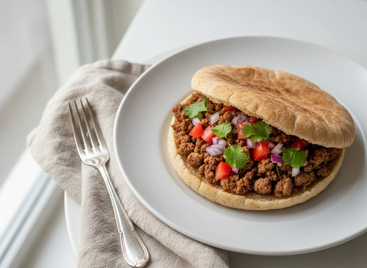 Ground Beef Pita Sandwich photo