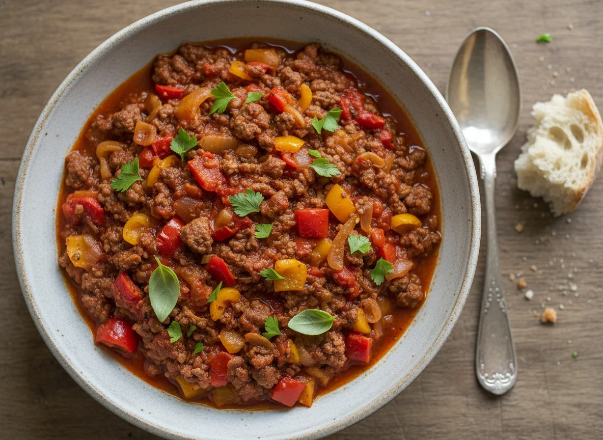 Ground Meat and Bell Pepper Stew photo