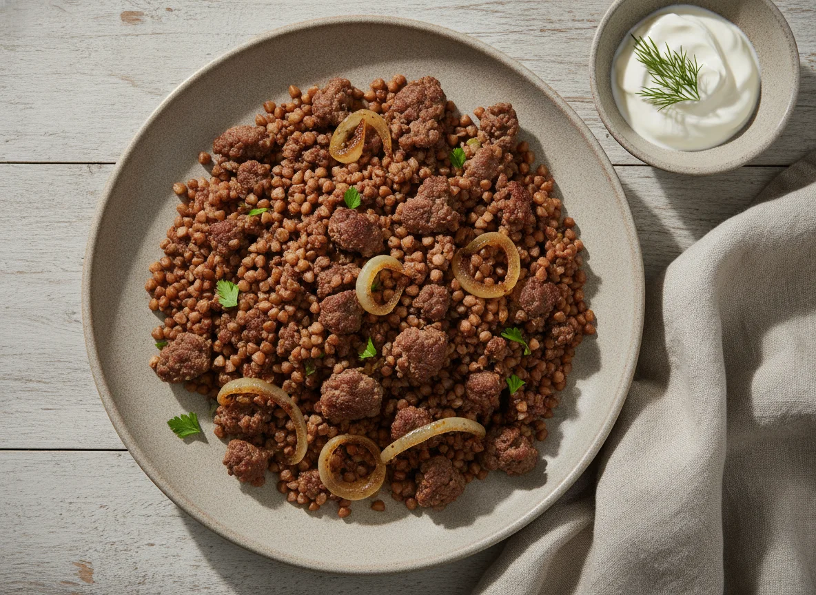 Ground Meat and Buckwheat photo