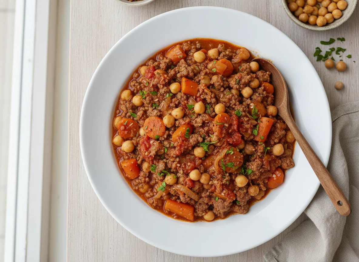 Ground Meat and Chickpea Stew with Carrots photo