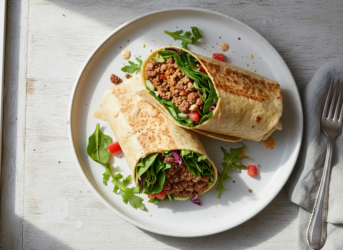 Ground Meat and Greens Wrap photo