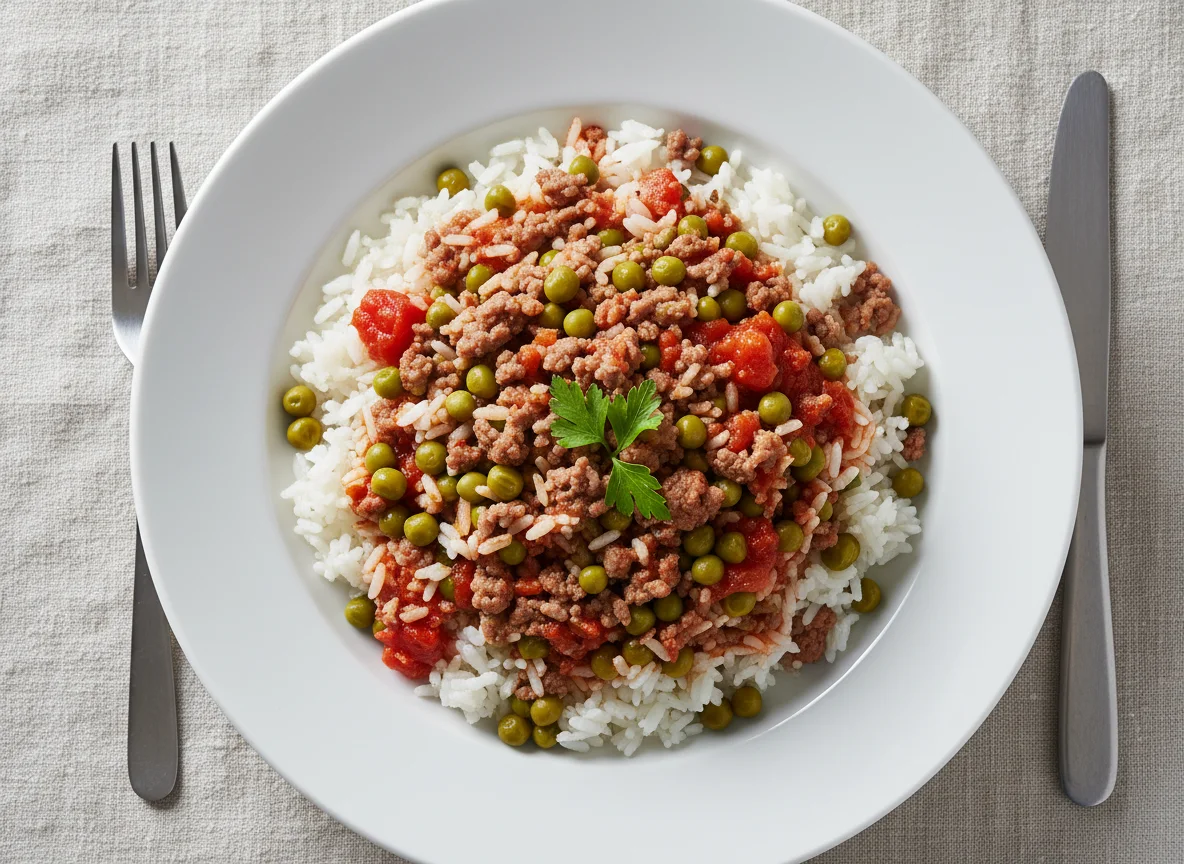 Ground Meat and Pea Rice photo