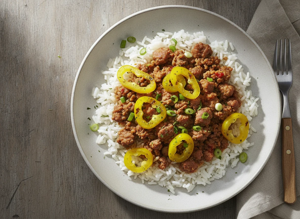 Ground Meat and Rice Meal photo