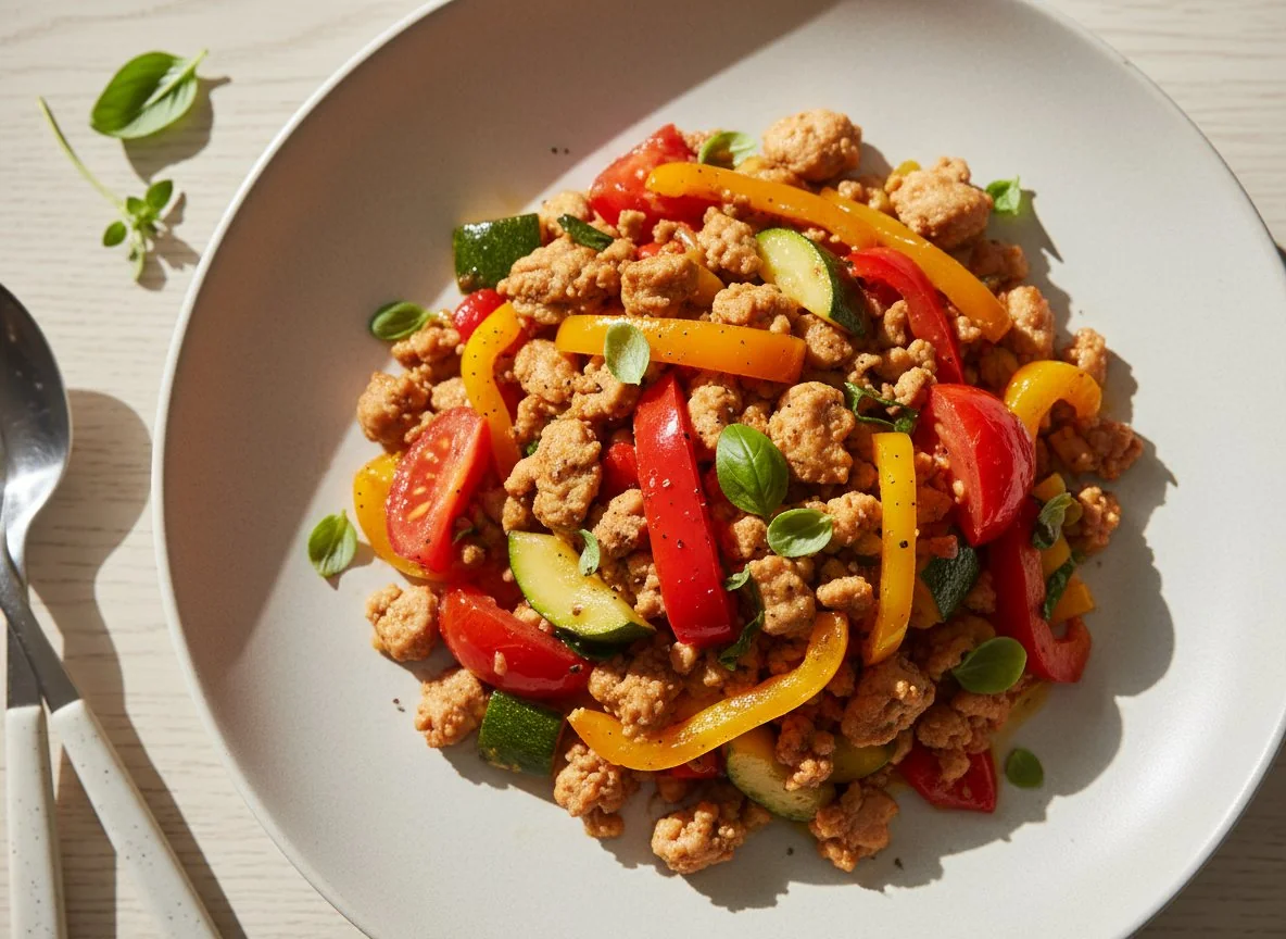 Ground Meat and Vegetable Stir-fry photo