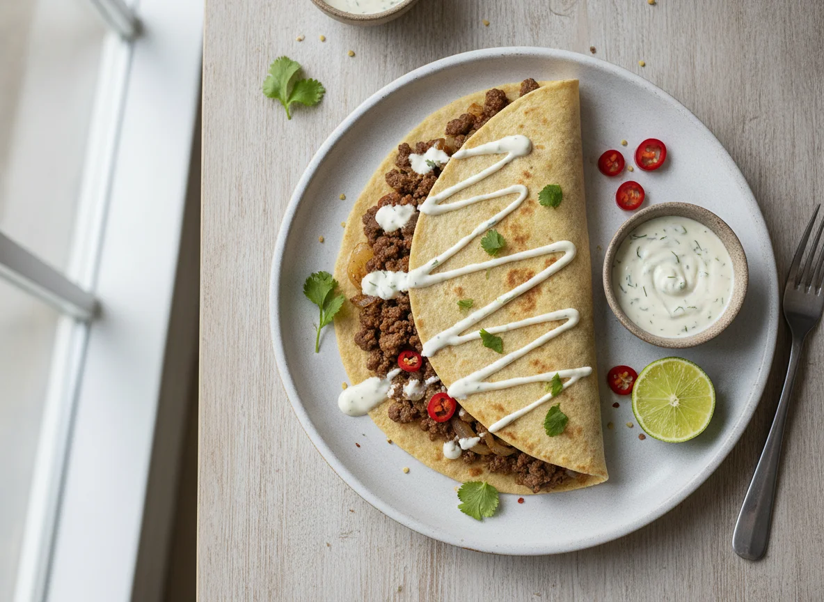 Ground Meat Tortilla with Sauce photo