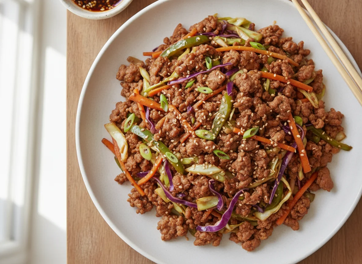 Ground Pork and Cabbage Stir-fry photo
