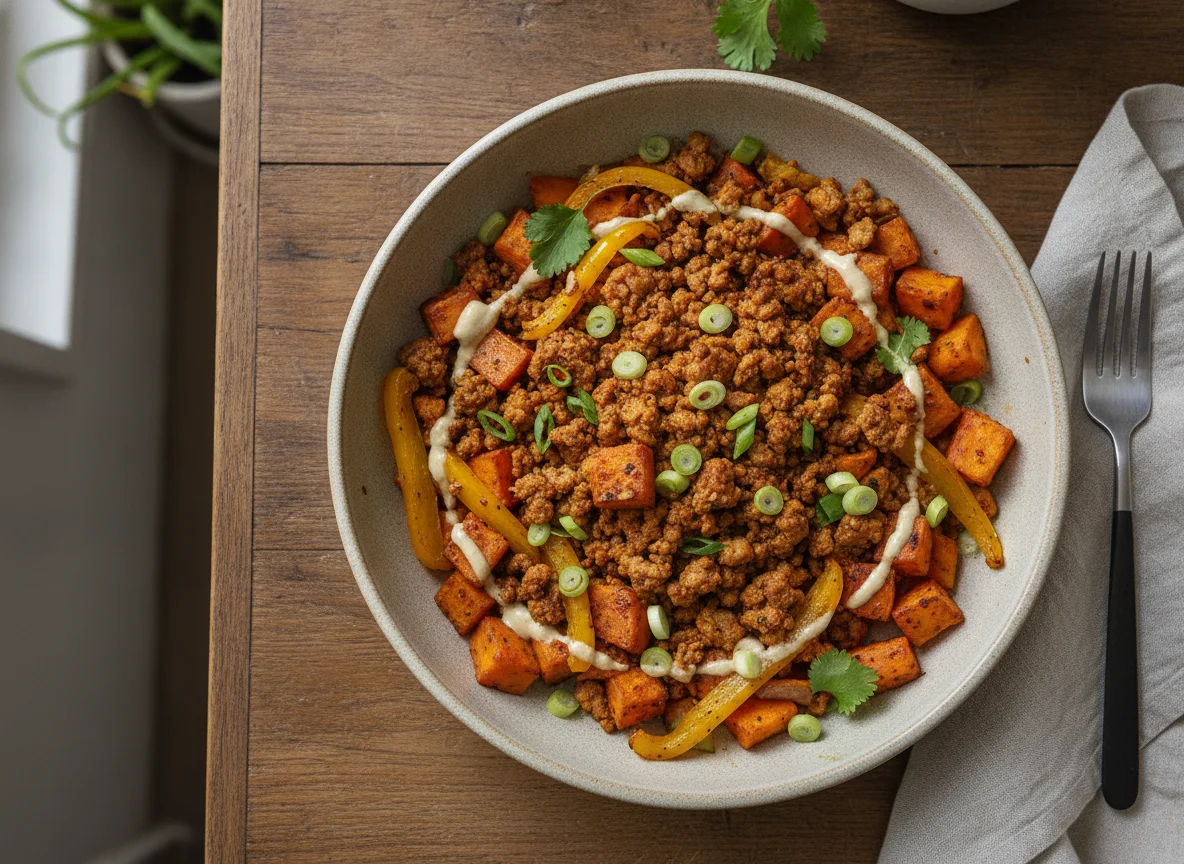 Ground Turkey and Sweet Potato Bowl photo