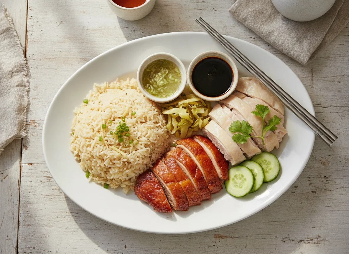 Hainan Chicken and Roasted Duck Rice photo
