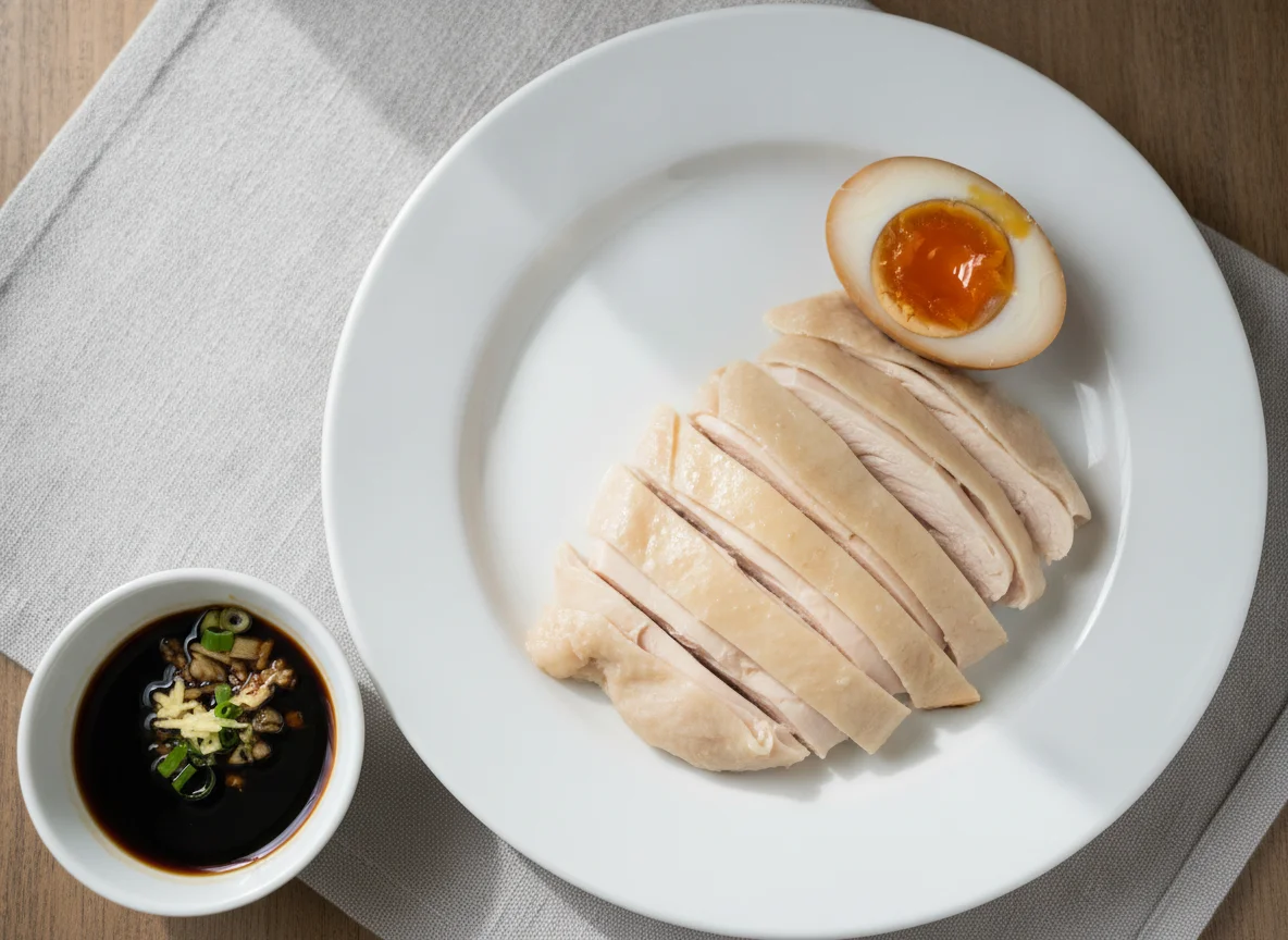 Hainanese Chicken Rice (Chicken and Egg only) photo