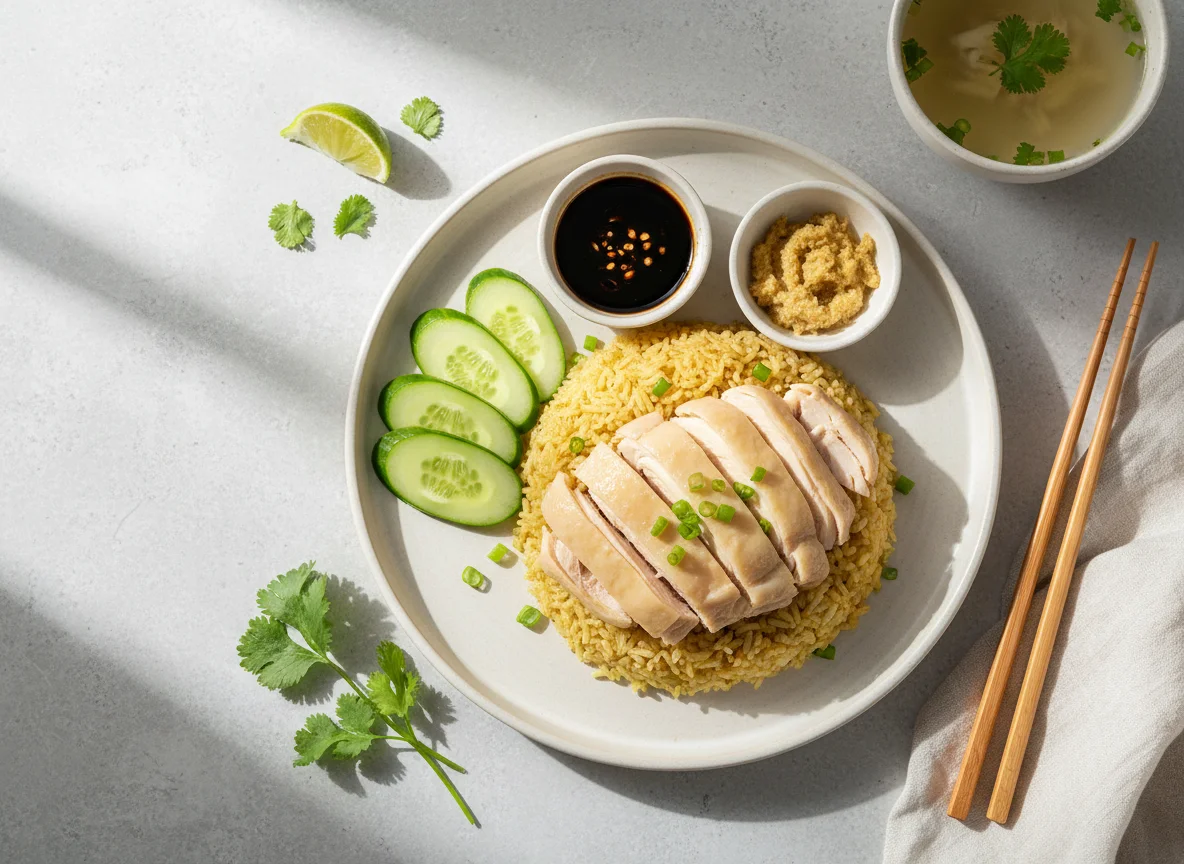 Hainanese Chicken Rice (Khao Man Gai) photo
