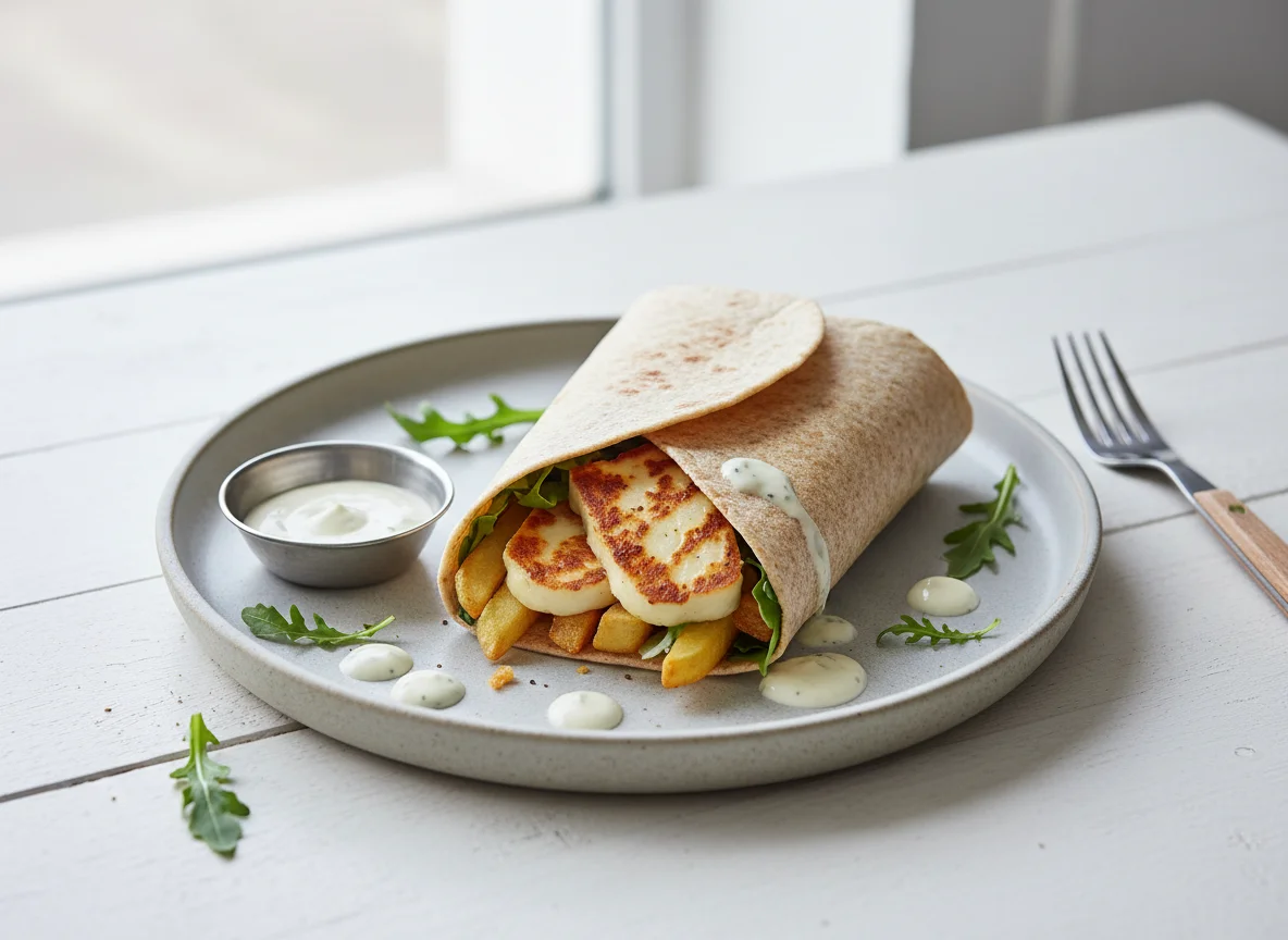Halloumi and Chips Wrap photo