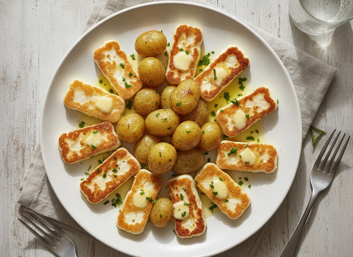 Halloumi and New Potatoes photo