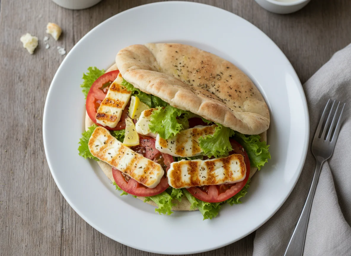 Halloumi and Salad Pita photo
