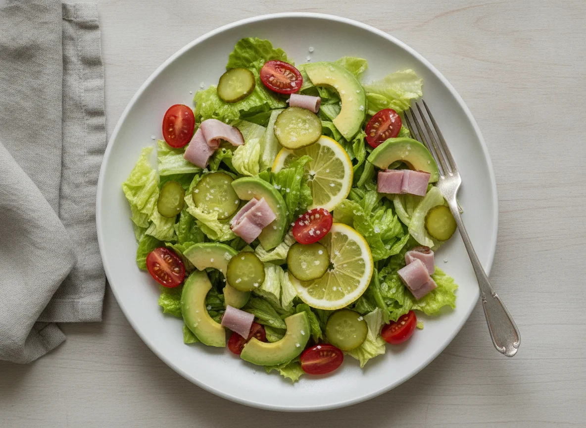 Ham and Avocado Salad with Pickles photo