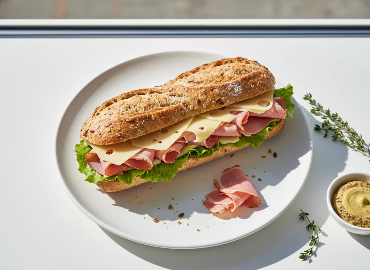 Ham and Cheese Baguette photo