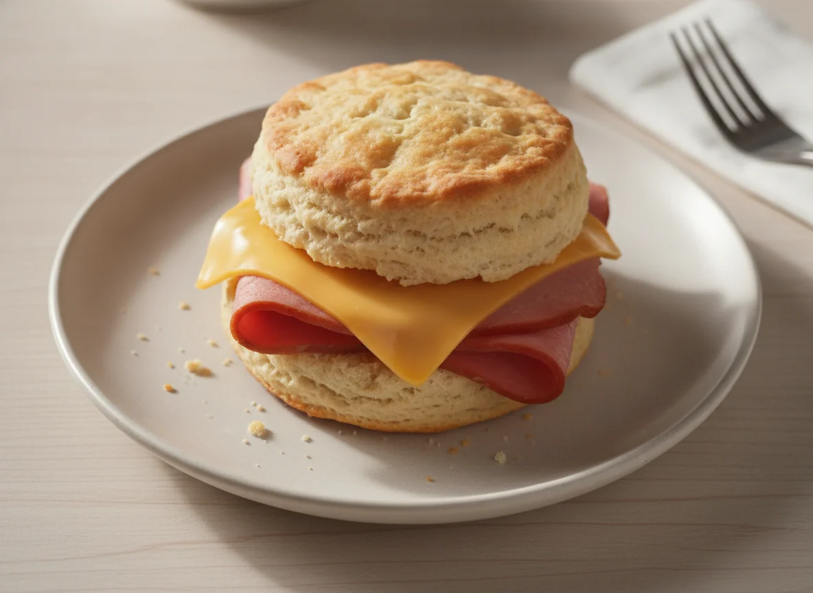 Ham and Cheese Biscuit Sandwich photo