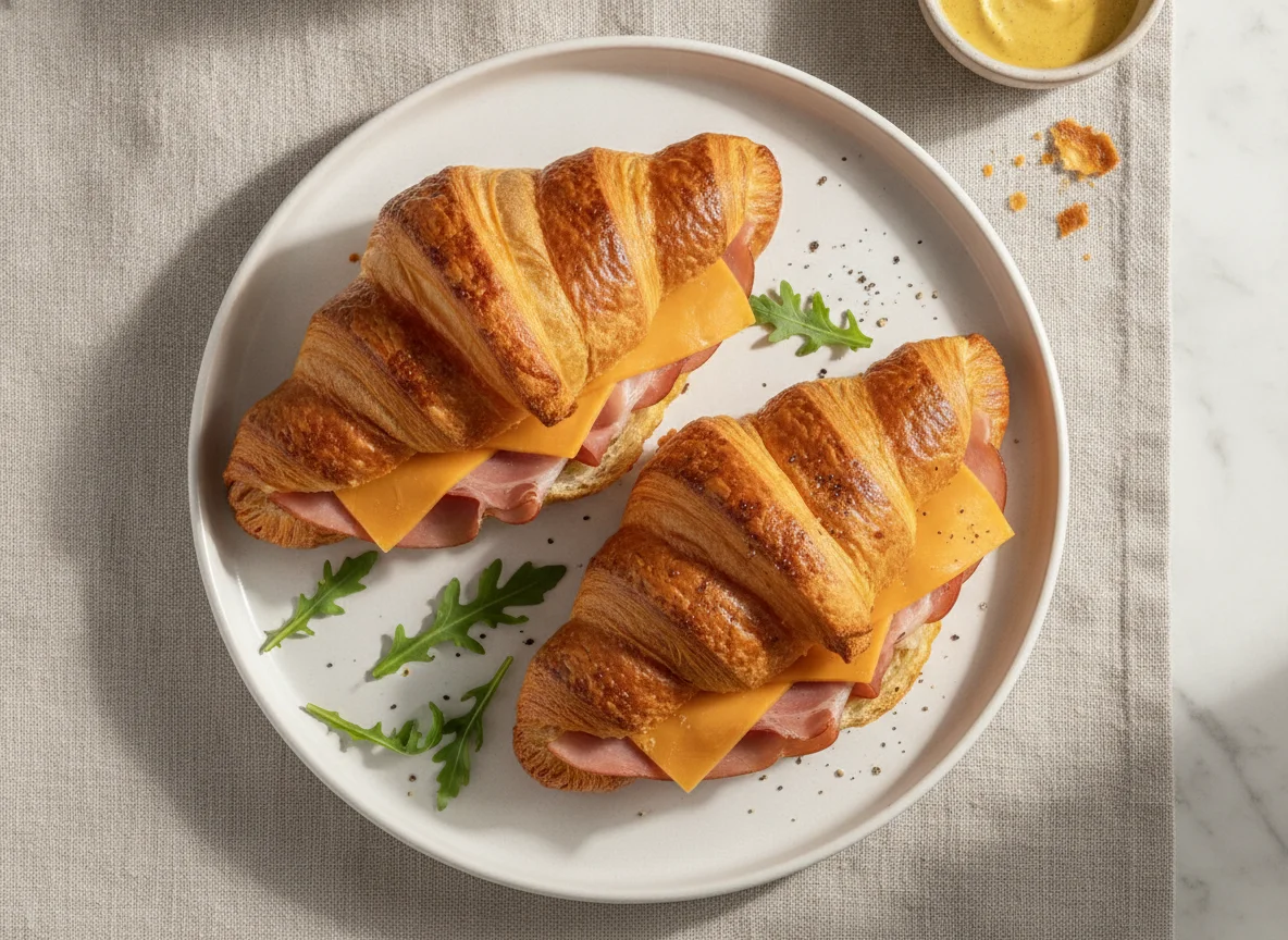 Ham and Cheese Croissants photo
