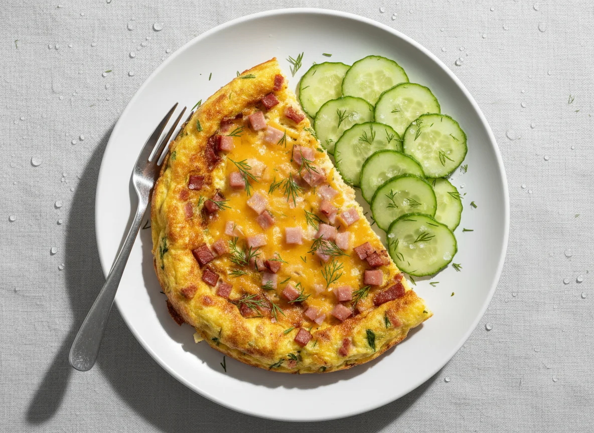 Ham and Cheese Frittata with Cucumber photo
