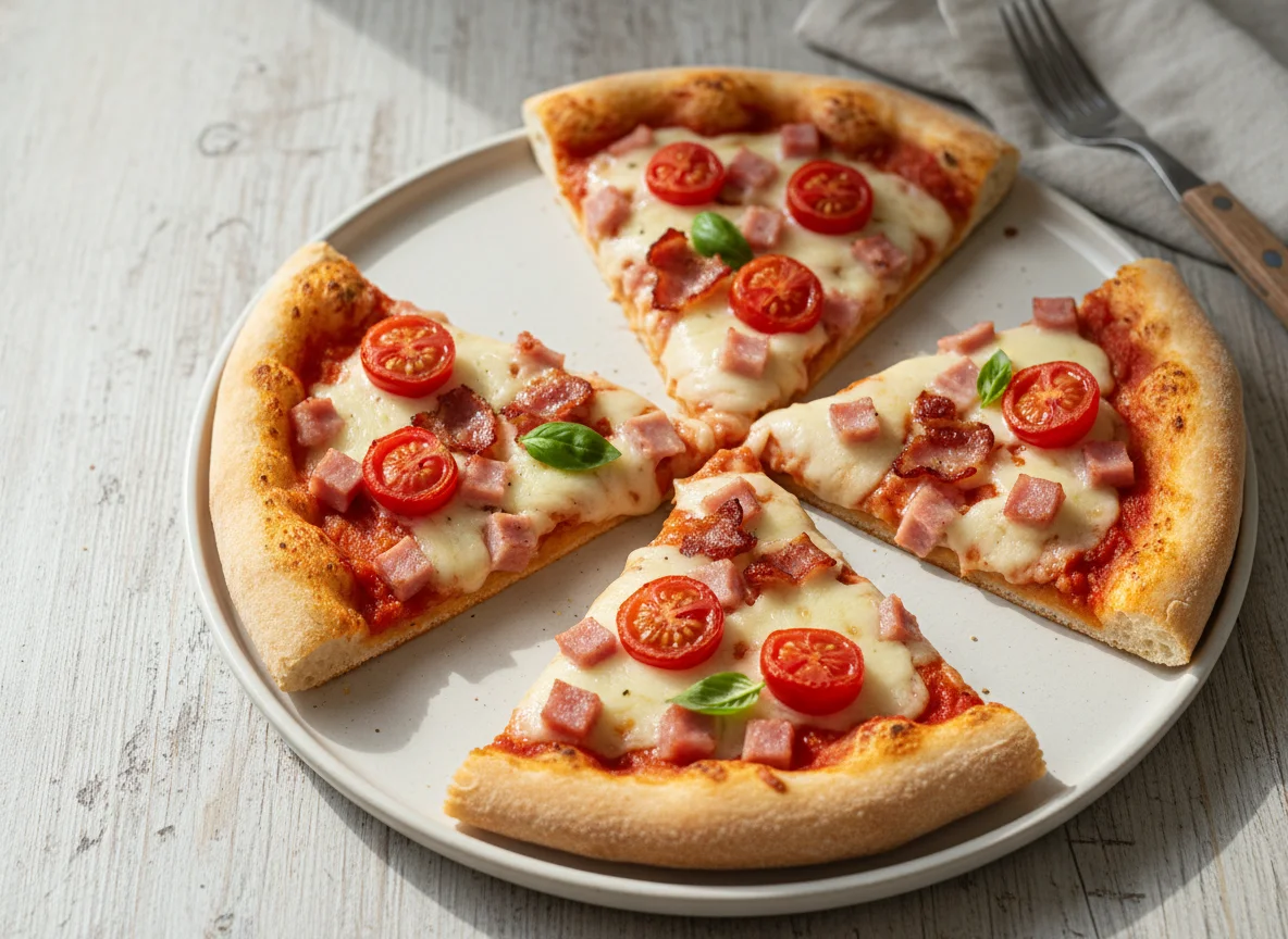 Ham and Cheese Pizza Slices photo