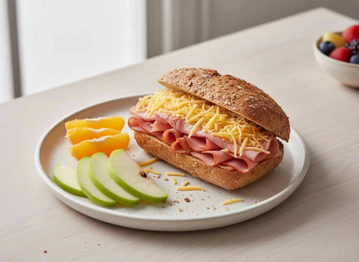 Ham and Cheese Roll with Fruit photo