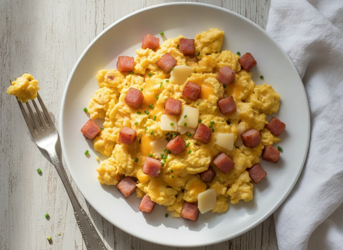 Ham and Cheese Scrambled Eggs photo