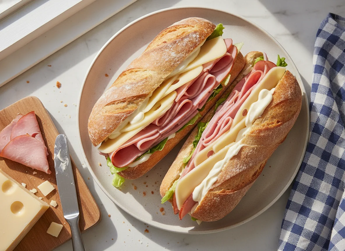 Ham and Cheese Sub Sandwich photo