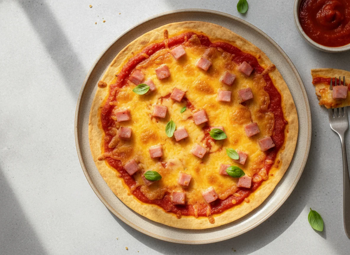 Ham and Cheese Tortilla Pizza photo