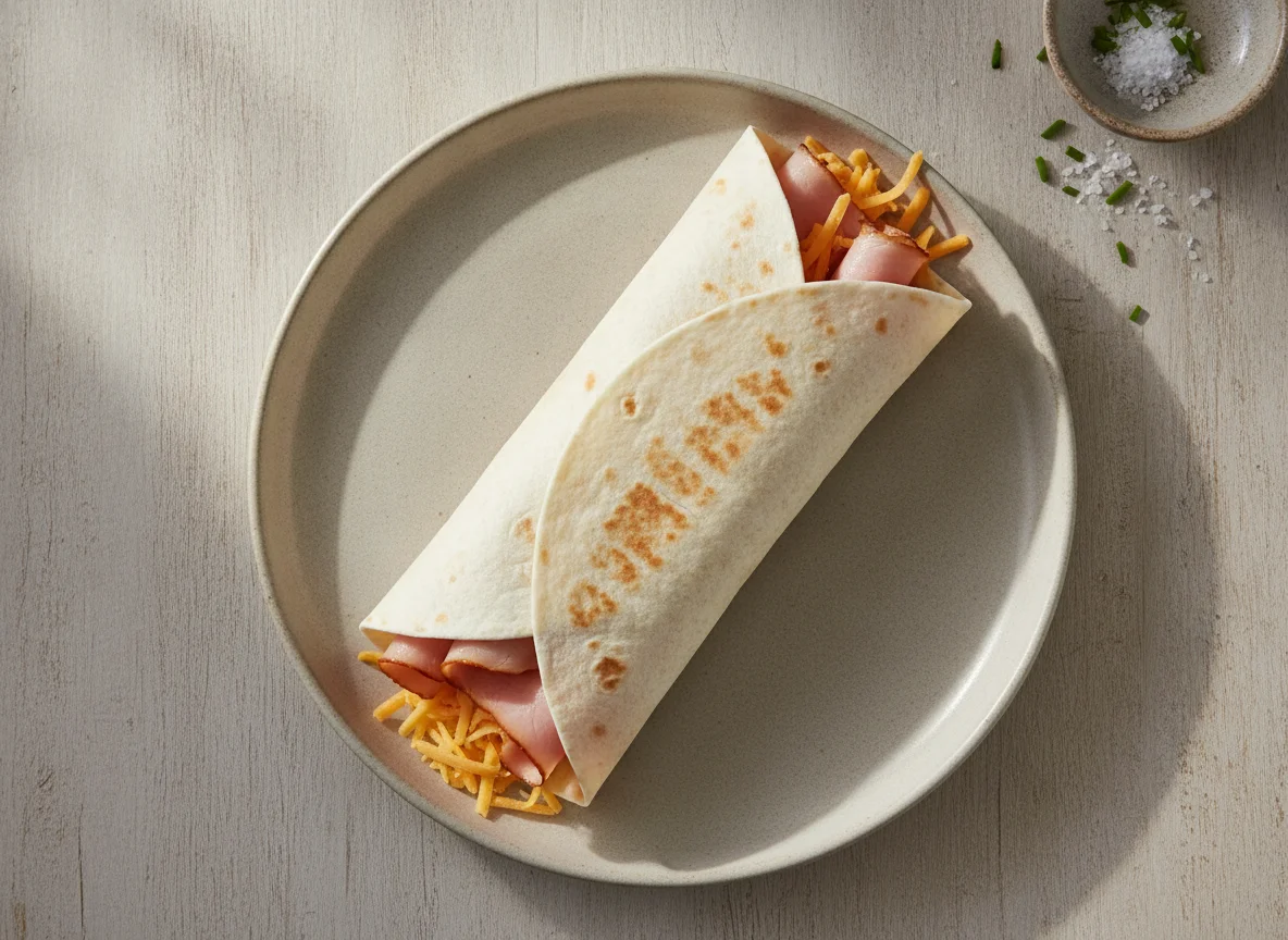 Ham and cheese tortilla wrap photo