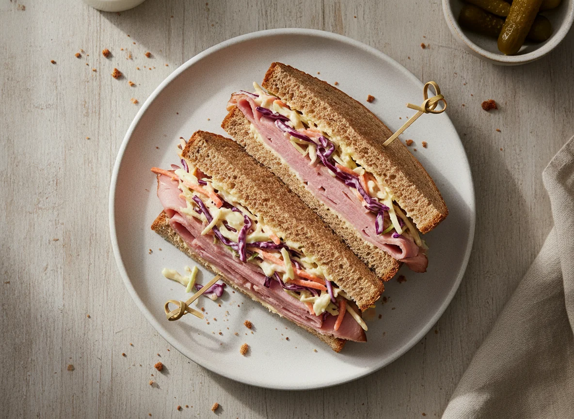 Ham and Coleslaw Sandwich photo