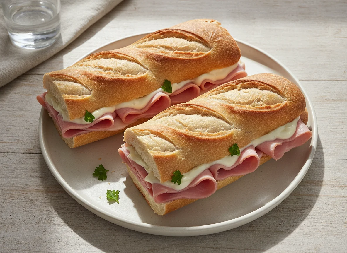 Ham and Mayonnaise Baguettes photo