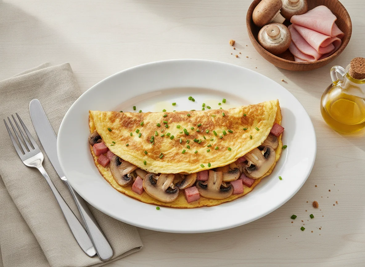 Ham and Mushroom Omelette photo