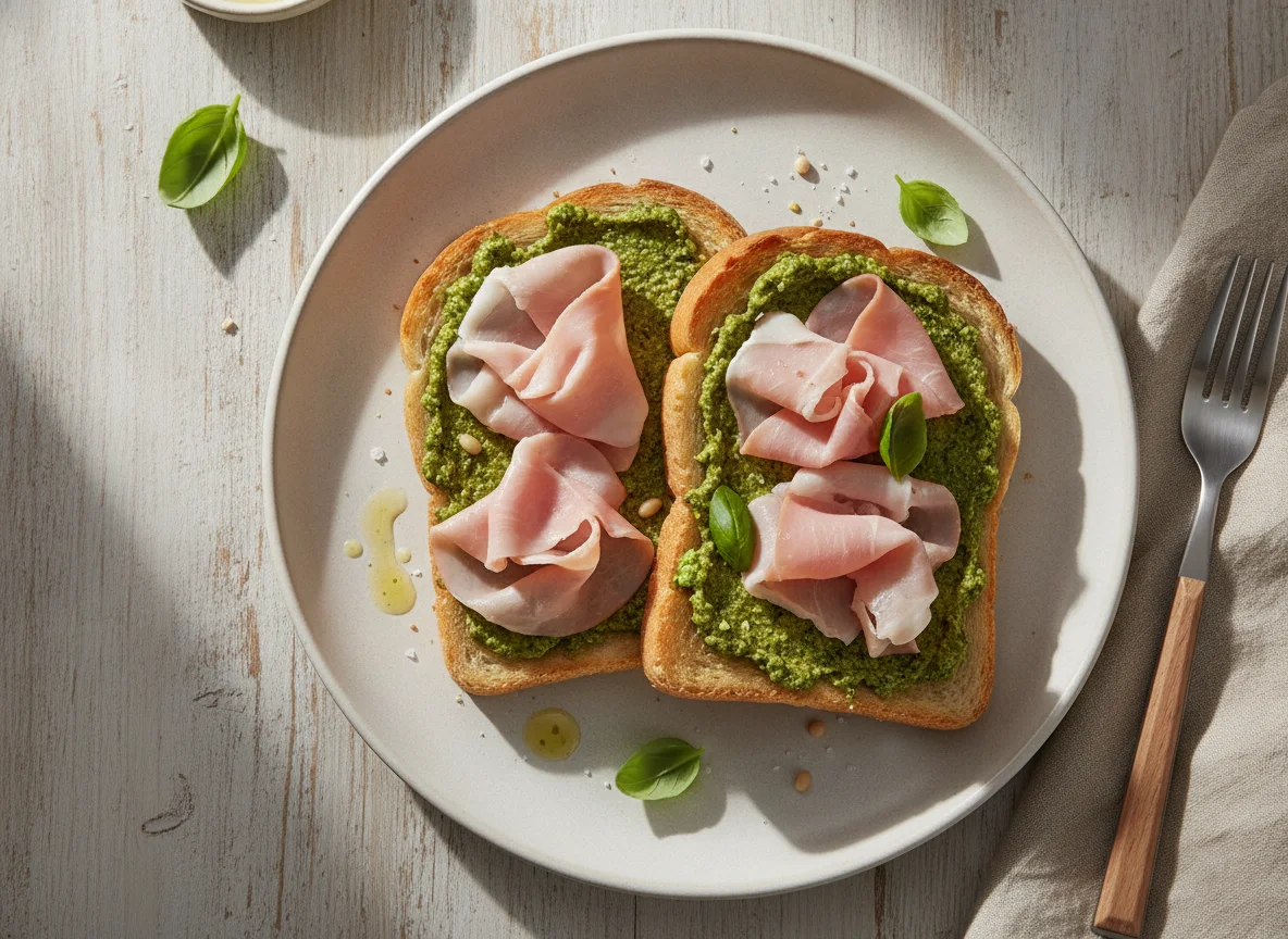 Ham and Pesto Toast photo