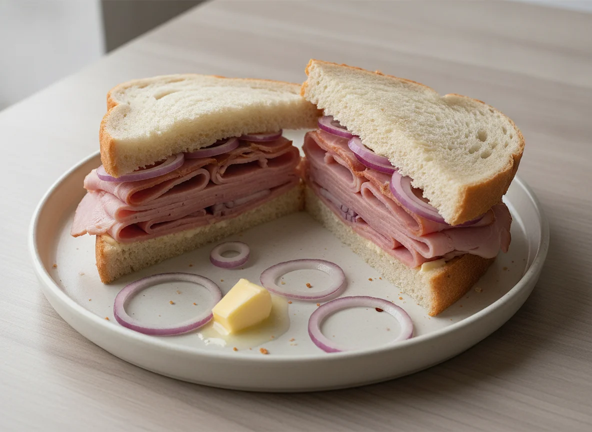 Ham and Red Onion Sandwich photo