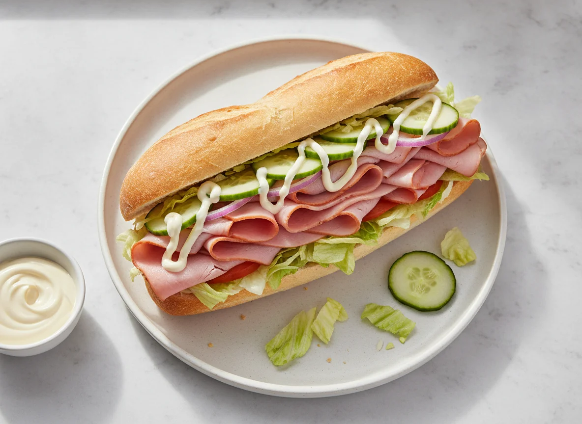 Ham and Salad Sub Sandwich photo